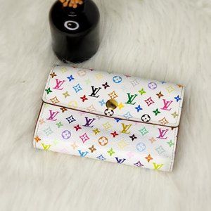 CA1078- Louis Vuitton Multicolore Portefeuille Alexandra Trifold Wallet